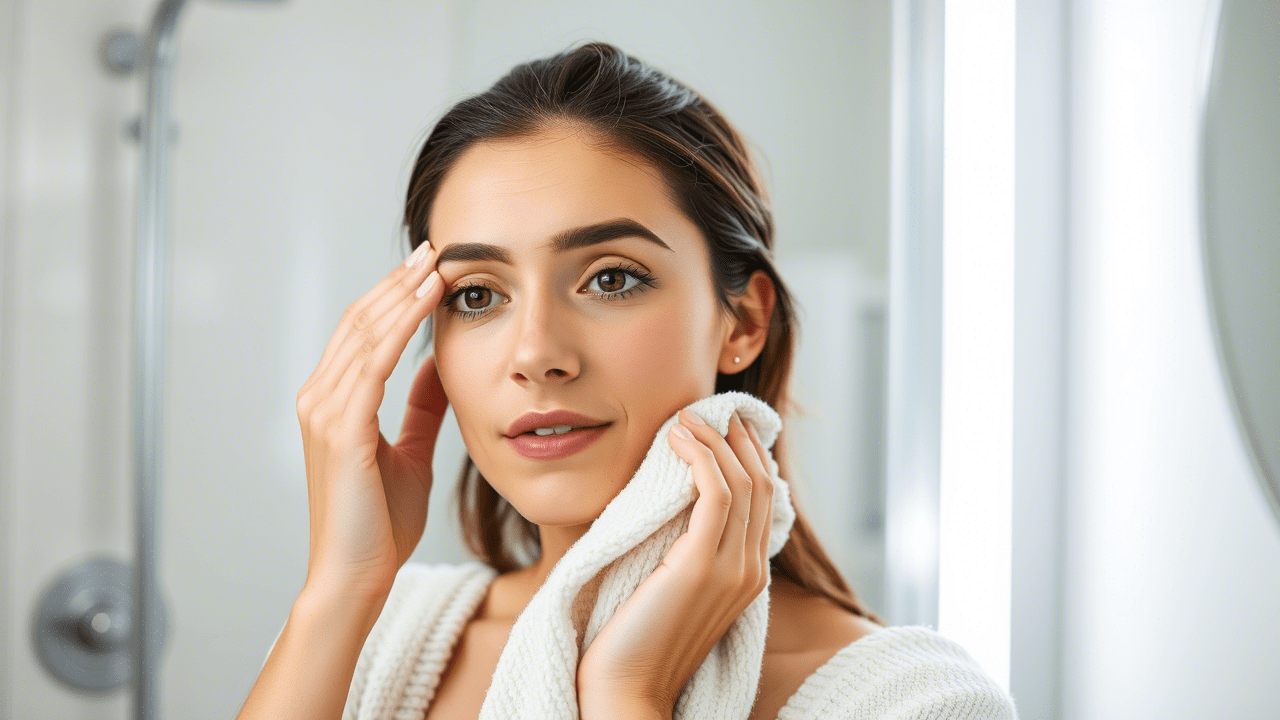 Geste doux après microblading des sourcils